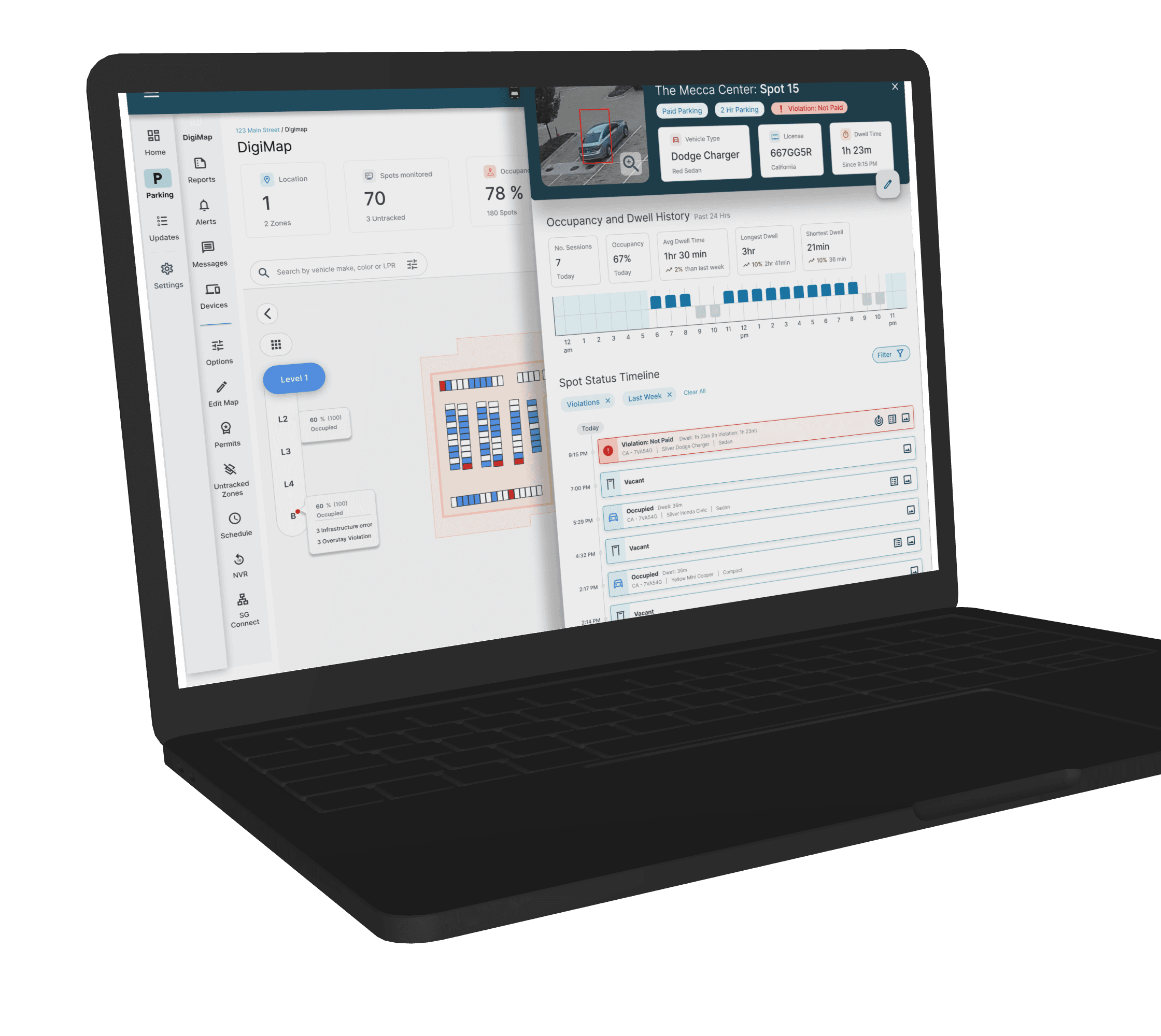 SpotGenius DigiMap on a laptop