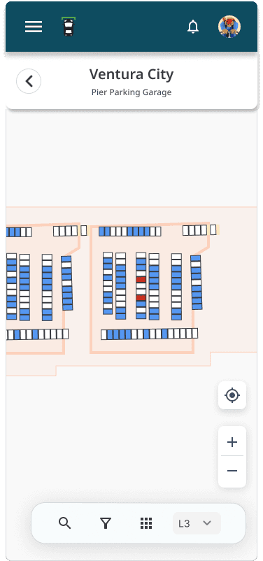 Operator mobile view with level selector