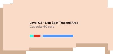 Structure card showing Level C3 non-spot tracked area with a capacity bar